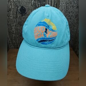Good Vibes High Tides Womens Light Blue Adjustable Strapback Baseball Hat Cap OS